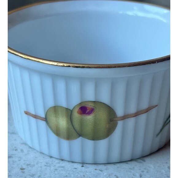 Royal Worcester Other - Royal Worcester Evesham Souffle Dishes Set Of 5 Ribbed Gold Trim Charcuterie